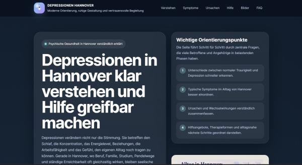 Depressionen in Hannover: Warum schnelle Orientierung und seriöse Hilfeangebote für Betroffene wichtig sind