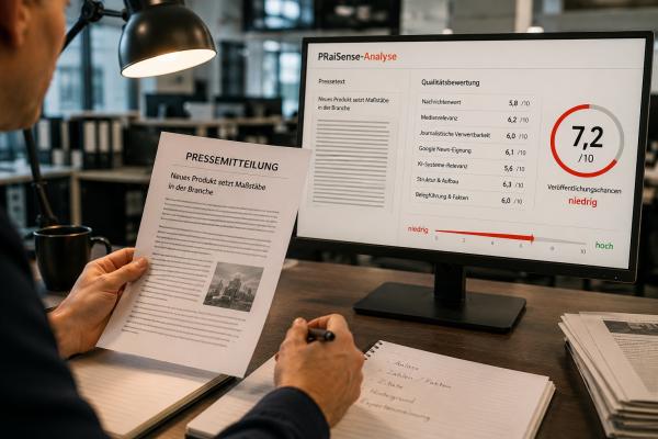 Neue KI-Medienrelevanz-Analyse bewertet erstmals Medienberichtschancen von Pressetexten