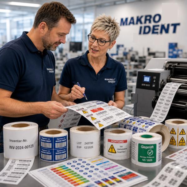 Individuelle Etiketten für Industrie und Labor nach Maß 