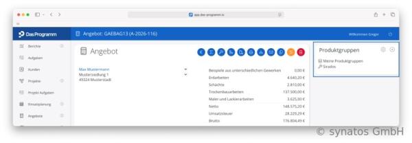Leistungen und Materialien schneller finden: &bdquo;das Programm&ldquo; führt neue Produktgruppen-Seitenleiste ein