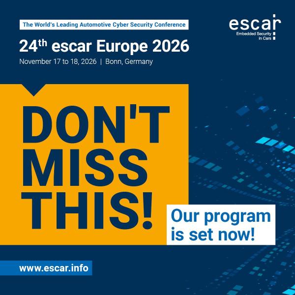 escar Europe 2026: Weltweit führende Konferenz für Fahrzeug-Cybersicherheit stellt Programm-Schwerpunkte vor
