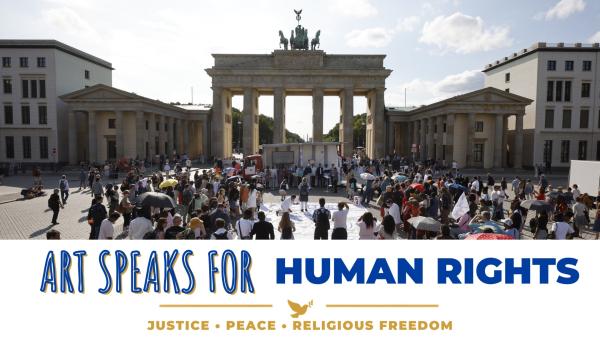 "Art Speaks for Human Rights": Berliner Kunstaktion fordert Religionsfreiheit und Rechtsstaatlichkeit