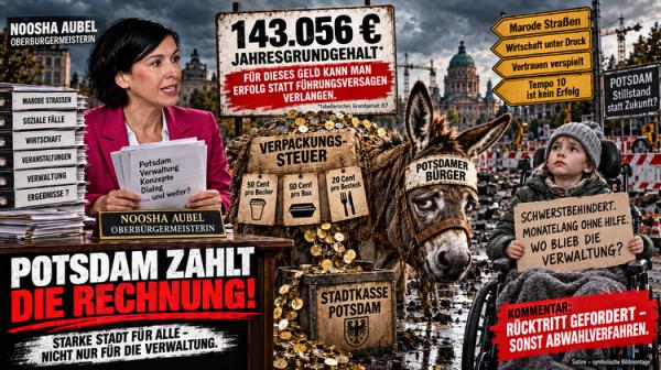 Noosha Aubel: 143.056 Euro Jahresgrundgehalt &ndash; und Potsdams Bürger sollen als Goldesel zahlen