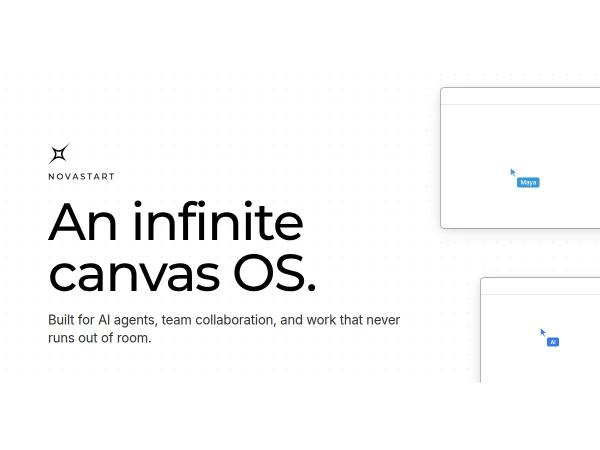 Novastart startet Infinite Canvas OS, bei dem KI-Agenten für alle sichtbar arbeiten