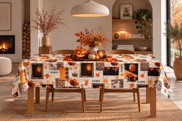 Herbstzauber und Halloween-Grusel: Mit Wachstuchtischdecken von mewatushop.de wird der Tisch zum Blickfang