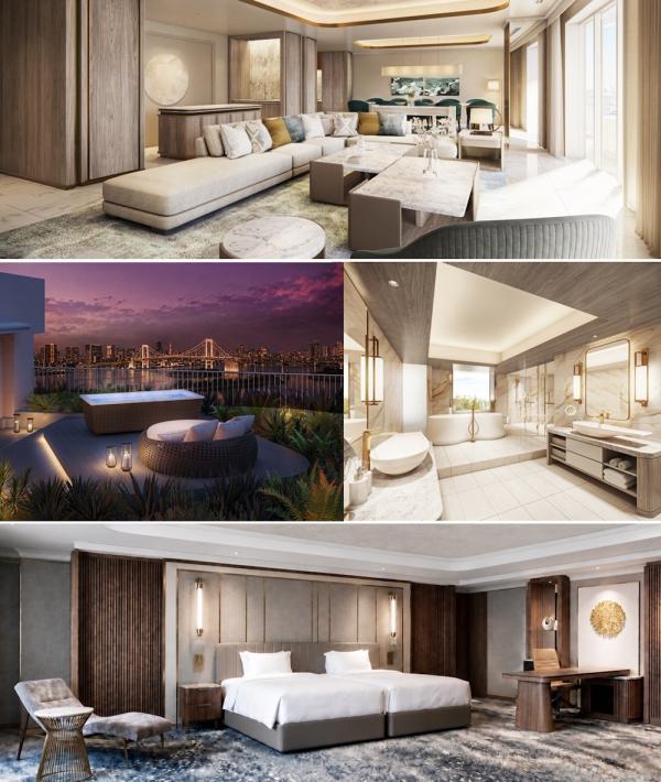 Privates Spa mit Meerblick: Hilton Tokyo Odaiba erneuert 200-m&sup2;-Präsidentensuite sowie 25 Suiten und Zimmer