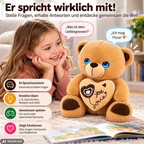 Playtastic KI-Plüschteddy mit interaktiven Augen, App
