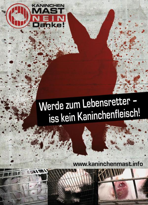 Deutscher Tierhilfe Verband: Aufkleber-Kampagne: "Werde zum Lebensretter - iss kein Kaninchenfleisch"