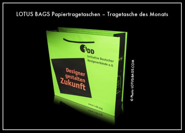 LOTUS BAGS Papiertragetaschen GmbH - Papiertragetasche des Monats "iDD"