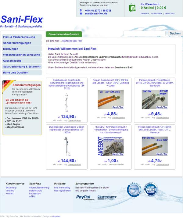 Sani-Flex.de - Ihr Onlineshop für Fex- & Panzerschläuche