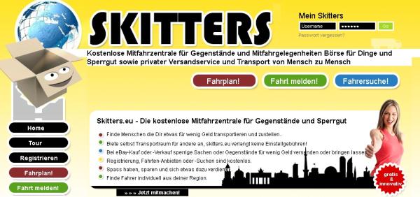 Skitters.eu - Mitfahrgelegenheit für Ihre Gegenstände