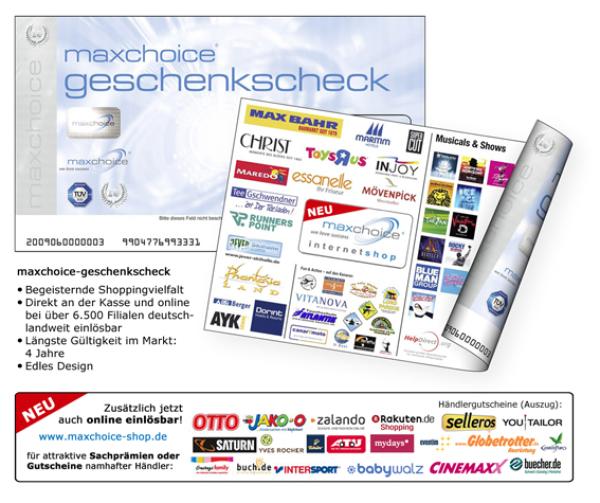 maxchoice revolutioniert Geschenkgutschein