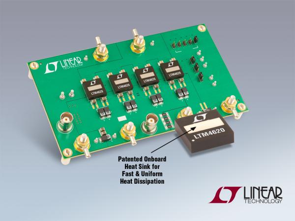 DC/DC-µModule-Abwärtsregler liefert bis zu 2x13A oder 1x26A Ausgangsstrom und bis 100A Gesamtstrom (LTM4620)