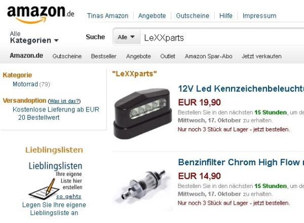 Motorrad Teile und Harley Davidson Zubehör kann man ganz einfach bei Amazon finden.