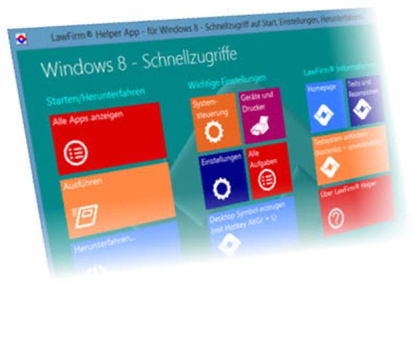 Einfacher Umstieg auf Windows 8 mit dem kostenlosen LawFirm® Helper App