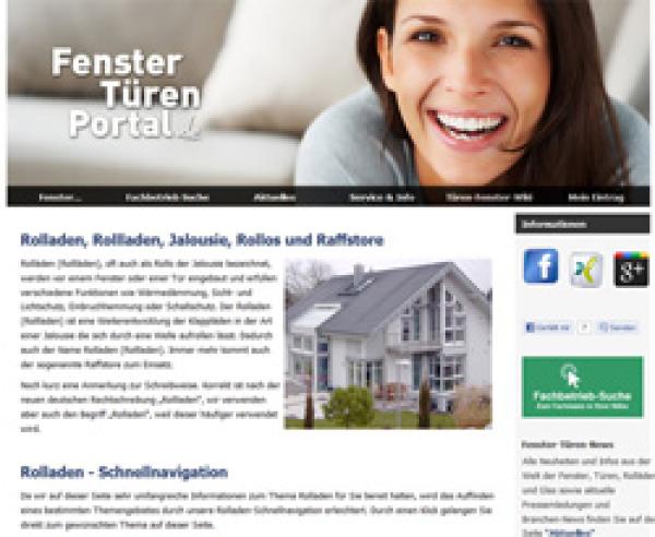Themenbereich Rolladen im Türen- und Fenster-Portal eingerichtet