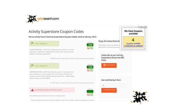 splatsearch.com erwacht zu neuem Leben als Online Gutschein und Preisvergleich Gigant