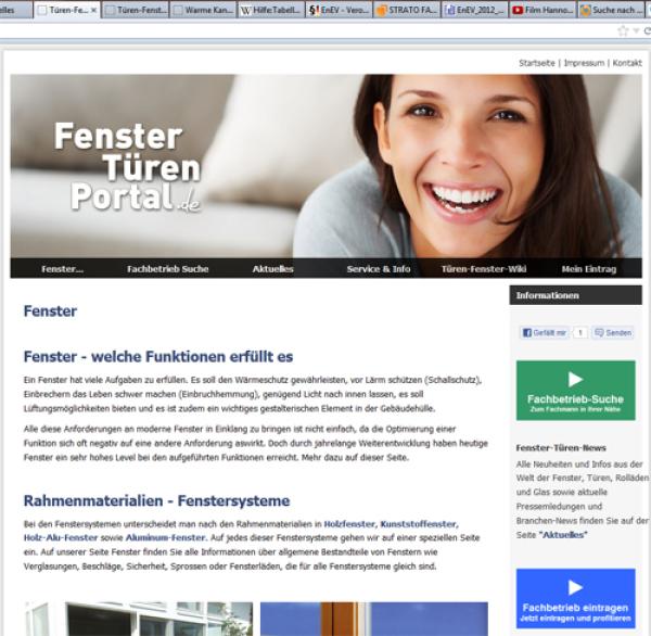 Das Türen-Fenster-Portal geht an den Start