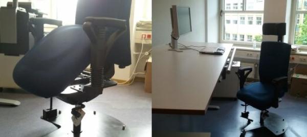 Behindertengerechter Büroarbeitsplatz bei Zustand nach Querschnittslähmung - Tetraplegie 