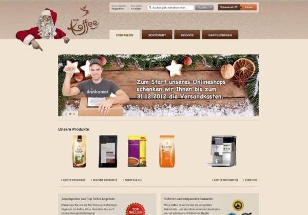Neuer Online Kaffee Shop der drink o mat GmbH