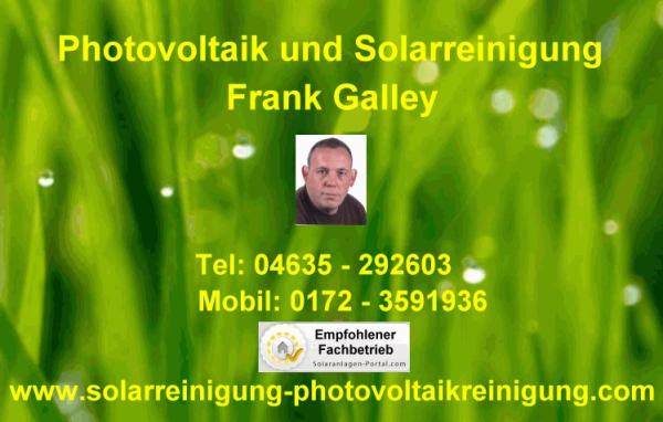 Der Profi für die Reinigung Ihrer Solar- und Photovoltaikanlage - Solarreinigung Galley.