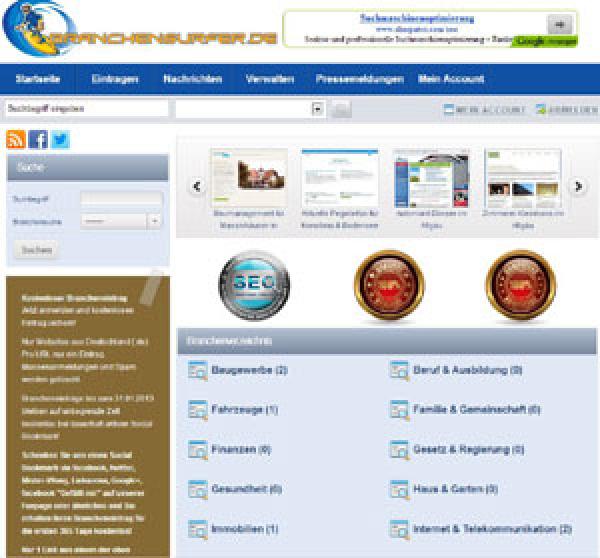 Neues Online–Branchenbuch für Unternehmenspräsentation