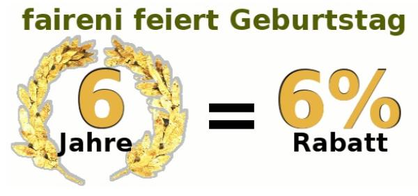 6 Jahre fair gehandelte Kleidung – 6% Rabatt bei Faireni.com